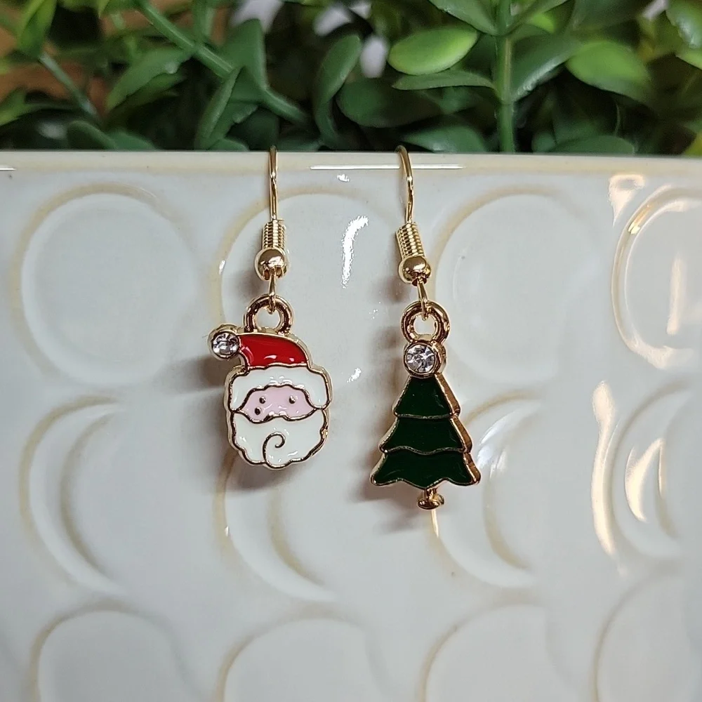 TINY CHRISTMAS CHARM EARRINGS